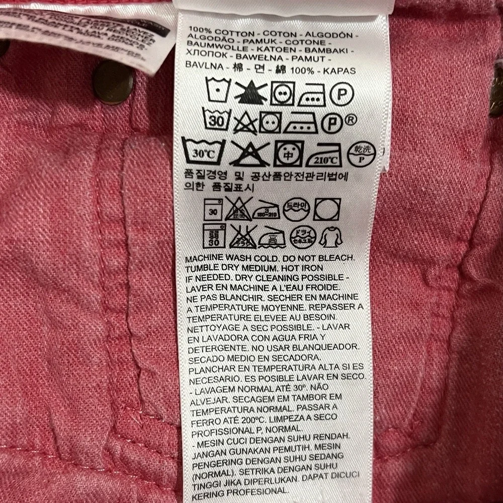 Levis 501 Custom Tie Dye Button Fly Jeans Pink Salmon Red Wash Pants Men 32x32
